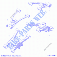 SUSPENSION ARRIERE CONTROL ARMS   A21SEE57F1/F57C1/F1/S57C1/C2/C5/C9/CK/F1/F2/FK (C0211229 3) pour Polaris SPORTSMAN 570 EPS EU / ZUG / TRACTOR de 2021