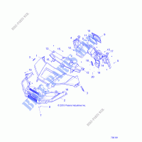 BODY, CAPOT, DASH AND GRILL   R21RM250A1 (700181) pour Polaris RANGER 500 2WD de 2021