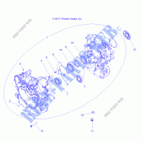 MOTEUR, CRANKCASE   R21CDA57A1 (49RGRCRANKCASE12RZR570) pour Polaris RANGER CREW 570 FULL SIZE de 2021