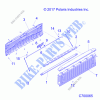 BODY, BOX, HAYON   R21TAA99A1/A7/B1/B7 (C700065) pour Polaris RANGER 1000 FULL SIZE de 2021