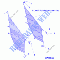BODY, FILETS LATERAUX   R21TAA99A1/A7/B1/B7 (C700068) pour Polaris RANGER 1000 FULL SIZE de 2021