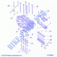 ENGINE, CYLINDER HEAD AND SOUPAPES   R21TAA99A1/A7/B1/B7 (C700600) pour Polaris RANGER 1000 FULL SIZE de 2021