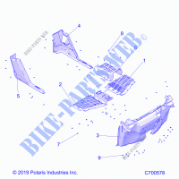 PLANCHER AND ROCKER   R21TAA99A1/A7/B1/B7 (C700578) pour Polaris RANGER 1000 FULL SIZE de 2021