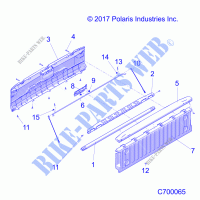 BODY, BOX, HAYON   R21TAU99AP/AG/BP/BG (C700065) pour Polaris RANGER 1000 FULL SIZE WINTER de 2021