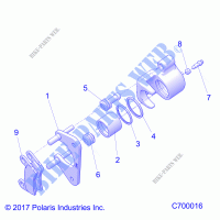 FREINS, REAR CALIPER   R21RRU99A9/AC/AP/AW/B9/BC/BP/BW (C700016) pour Polaris RANGER XP 1000 NORTHSTAR PREMIUM de 2021