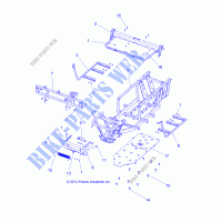 CHASSIS, CADRE AND FRONT BUMPER   R21MAAE4F4/F9 (49RGRCADRE15EV2) pour Polaris RANGER EV MD de 2021