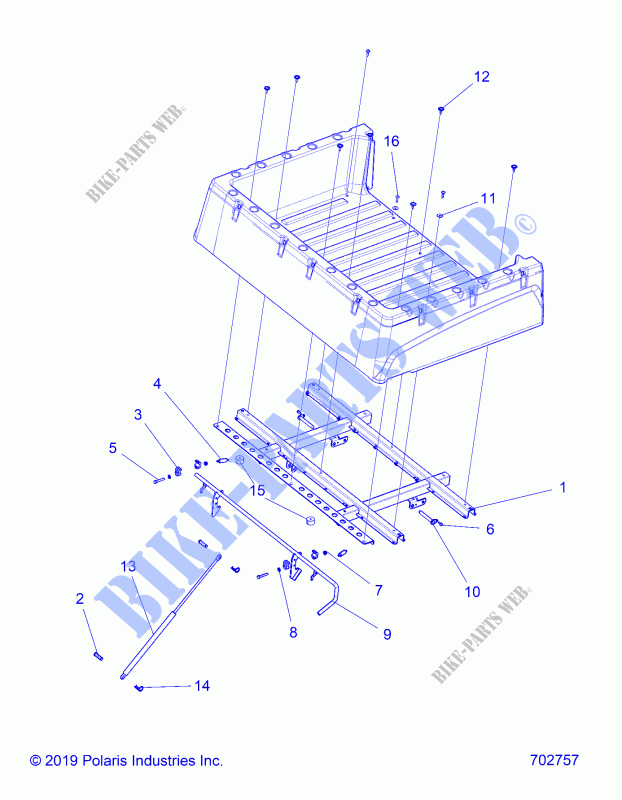 CARROSSERIE   BENNE MOUNTING   R21MAAE4F4/F9 (702757) pour Polaris RANGER EV MD de 2021