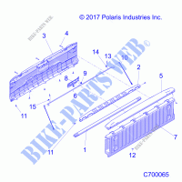 BODY, BOX, HAYON   R21RRED4JA (C700065) pour Polaris RANGER 902 DIESEL ISRL TRACTOR de 2021