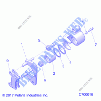 FREINS, REAR CALIPER   R21RRM99AG (C700016) pour Polaris RANGER XP 1000 HIGH LIFTER de 2021