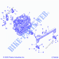 MOTEUR, MOUNTING   R21RRED4FA/NA/SCA (C730038) pour Polaris RANGER 902 DIESEL EU de 2021