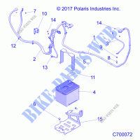 ELECTRICAL, BATTERIE   R21RSF99AK (C700072) pour Polaris RANGER CREW XP 1000 TEXAS de 2021