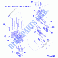 ENGINE, CYLINDER HEAD AND SOUPAPES   R21RSF99AK (C700049) pour Polaris RANGER CREW XP 1000 TEXAS de 2021