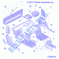 PLANCHER, REAR   R21RSF99AK (C700143) pour Polaris RANGER CREW XP 1000 TEXAS de 2021