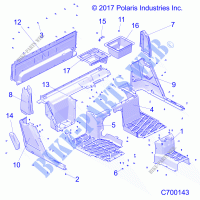 PLANCHER, REAR   R21RSE99NP (C700143) pour Polaris RANGER CREW XP 1000 de 2021
