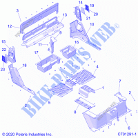 PLANCHER, REAR   R21T6E99A9/AG/AP/B9/BG/BP (C701291 1) pour Polaris RANGER CREW 1000 PREMIUM de 2021