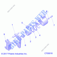 FREINS, REAR CALIPER   R21RRH99AC/BC (C700016) pour Polaris RANGER XP 1000 TRAIL BOSS de 2021