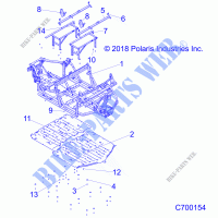 CHASSIS, MAIN FRAME AND SKID PLATES   R21RSV99AC/BC (C700154) pour Polaris RANGER CREW XP 1000 NORTHSTAR TRAIL BOSS de 2021