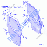 PORTES, FULL, MOUNTING   R21RRV99AC/BC (C700121) pour Polaris RANGER XP 1000 NORTHSTAR EDITION TRAIL BOSS de 2021