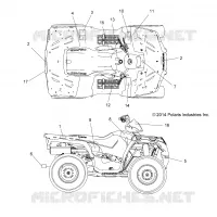 EMBLEMES   A15SAA32EH (49ATVEMBLEMES15SPETX) pour Polaris HAWKEYE 325 2X4 de 2015