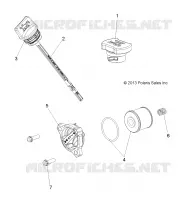 FILTRE A HUILE, JAUGE A HUILE AND FILL CAP   A15SAA32EH (49ATVOILFILTER14SP325) pour Polaris HAWKEYE 325 2X4 de 2015