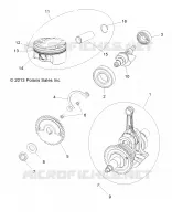 MOTEUR, VILEBREQUIN, PISTON AND BALANCE SHAFT   A15SAA32EH (49ATVVILEBREQUIN14SP325) pour Polaris HAWKEYE 325 2X4 de 2015