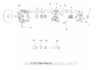 SYSTÈME DE TRANSMISSION, PRIMARY CLUTCH   A15SAA32EH (49ATVCLUTCH08SP500) pour Polaris HAWKEYE 325 2X4 de 2015