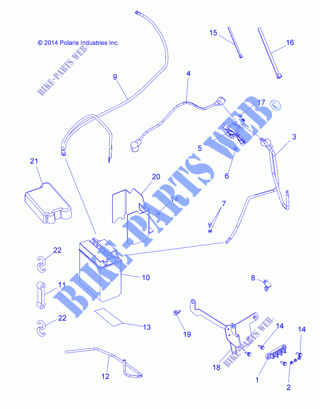 BATTERIE   A15SAA32EH (49ATVBATTERIE15570A) pour Polaris HAWKEYE 325 2X4 de 2015