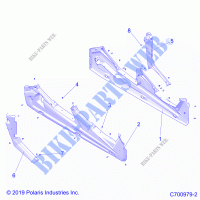 BAS DE CAISSE PANELS   Z21P4E92AE/AN/BE/BN/L92AL/AT/BL/BT (C700286 2) pour Polaris RZR TURBO S 4 de 2021