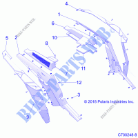 CARROSSERIE ARRIERE FENDERS AND BEZELS   Z21P4E92AE/AN/BE/BN/L92AL/AT/BL/BT (C700248 8) pour Polaris RZR TURBO S 4 de 2021