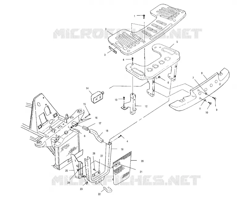 FIXATION PORTE BAGAGES ET PARE CHOCS AVANT - A00CK42AA (4949304930A009) Polaris ATV 425 2000 XPEDITION 425  XPEDITION 425 - A00CK42AB