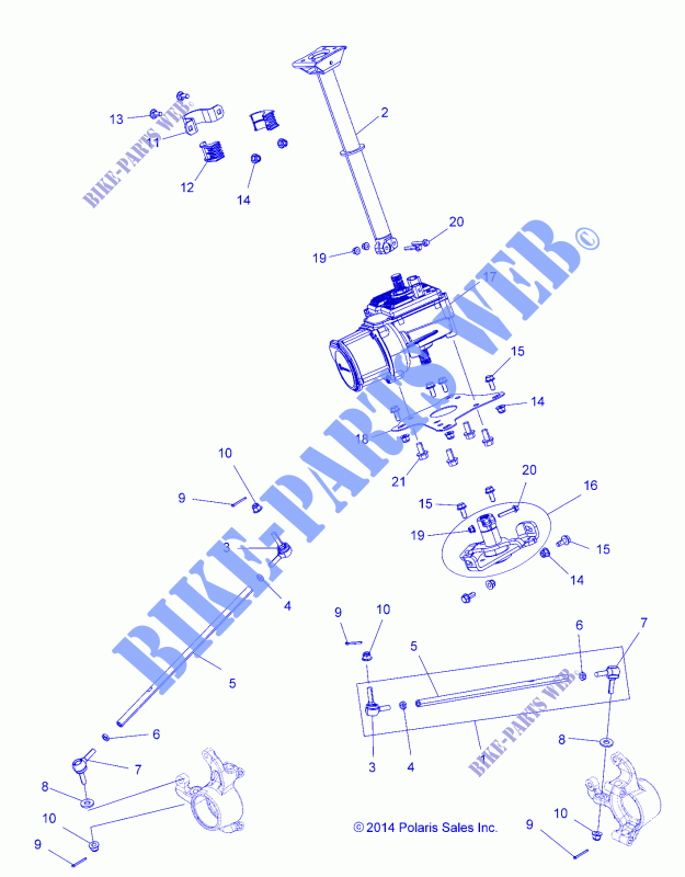 COLONNE DE DIRECTION ASM.   A15SVE95HW (49ATVDIRECTION15850) pour Polaris SCRAMBLER 1000 MD de 2015