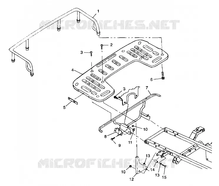 FIXATION PORTE BAGAGES ARRIERE - A99CH33IA (4949884988a008) Polaris SPORTSMAN 335 1999 SPORTSMAN 335  SPORTSMAN 335 - A99CH33AA