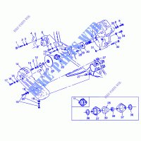 PONT/FREIN AND COUVERCLE DE CHAINEE MOUNTING   N98AC42D (4945214521C009) pour Polaris MAGNUM 4X4 de 1998