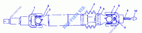 ARBRE DE TRANSMISSION ARRIERE   S98CH50E(B) (4950135013B005) pour Polaris SPORTSMAN 500 de 1998