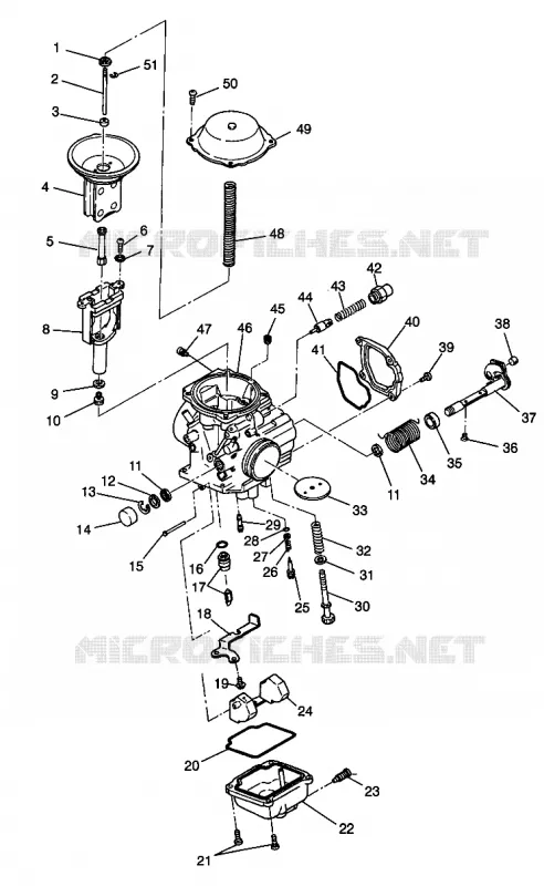 CARBURATEUR - W98AC42A (4945214521D011) Polaris ATV autre 1998 SWEDISH MAGNUM 4X4  SWEDISH MAGNUM 4X4 - S98AC42E