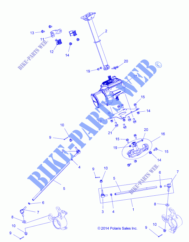 COLONNE DE DIRECTION ASM.   A15SVE95AW (49ATVDIRECTION15850) pour Polaris SCRAMBLER XP 1000 de 2015