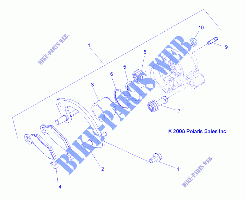 FREIN ARRIERE CALIPER   A15SVE95AW (49ATVFREINRR09SPXP850) pour Polaris SCRAMBLER XP 1000 de 2015