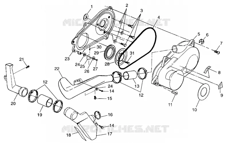 COUVERCLE D'EMBRAYAGE XPLORER 300 W98CC28C (4945264526C005) Polaris ATV 300 1998 XPLORER 300  XPLORER 300 - W98CC28C