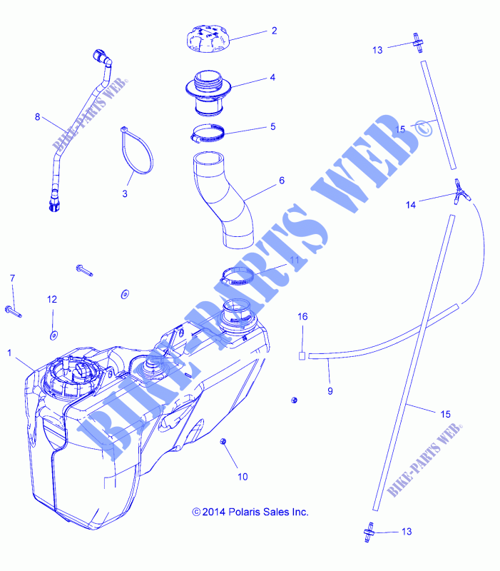 RESERVOIR DE CARBURANT   A15SVE95FW (49ATVCARBURANT15SCRM1) pour Polaris SCRAMBLER XP 1000 EU de 2015