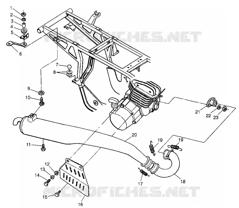 ECHAPPEMENT TRAIL BOSS W97AA25C (4940574057A010) Polaris ATV autre 1997 TRAIL BOSS  TRAIL BOSS - W97AA25C