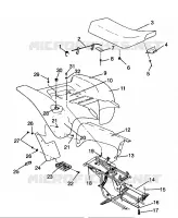 CARROSSERIE   CABINE    W968540 (4935863586A006) pour Polaris TRAIL BLAZER ES de 1996