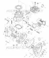 CARTERS MOTEUR AND CYLINDRE (SPORT)   W968540 (4935863586C013) pour Polaris TRAIL BLAZER ES de 1996