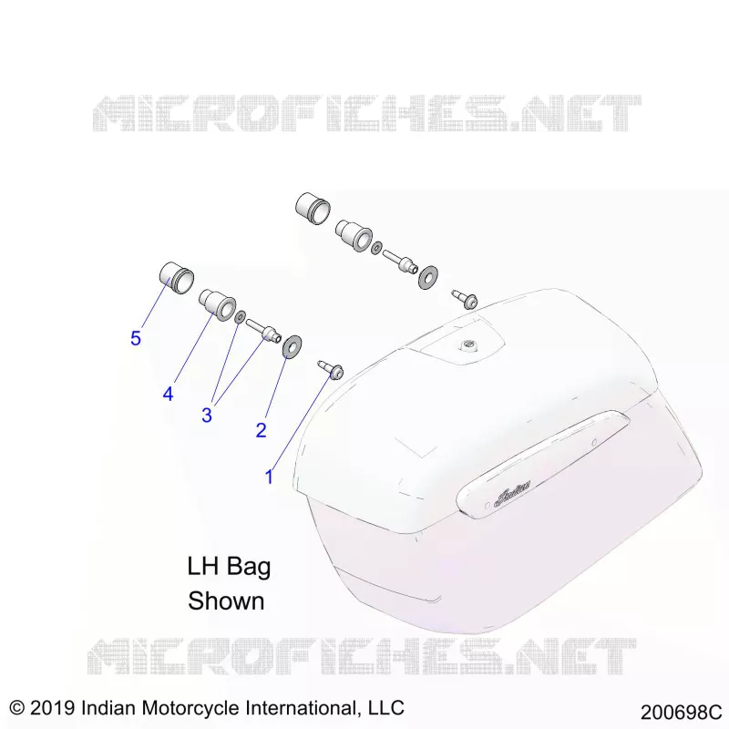 VALISE LATERALE MOUNTING - N21TCDBB ALL OPTIONS (200698C) Polaris INDIAN MOTORCYCLE 1900 2021 CHIEFTAIN DARK HORSE  CHIEFTAIN DARK HORSE
