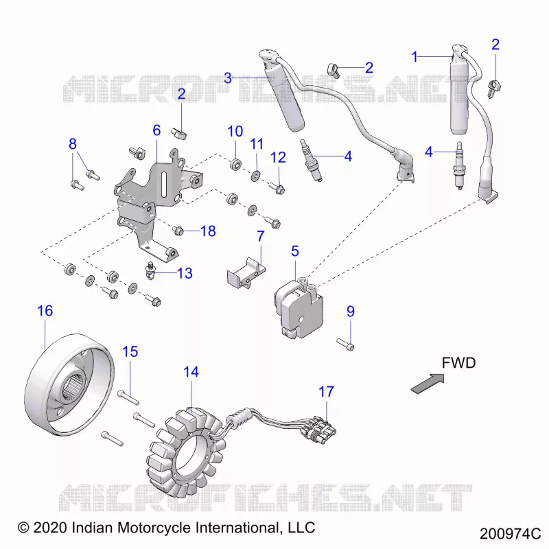 ELECTRICITE, IGNITION SYSTEM - N21TCBAA ALL OPTIONS (200974C) Polaris INDIAN MOTORCYCLE 1800 2021 CHIEFTAIN 111  CHIEFTAIN 111