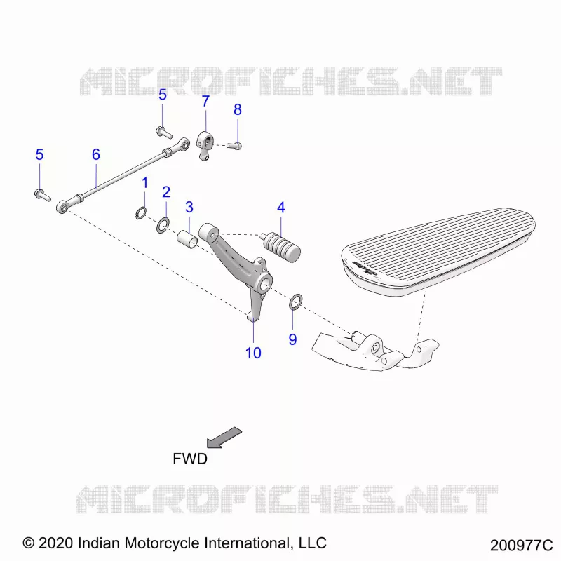 SYSTÃˆME DE TRANSMISSION, SHIFT PEDAL AND SHIFT LINKAGE - N21TKDBB ALL OPTIONS (200977C) Polaris INDIAN MOTORCYCLE 1900 2021 ROADMASTER DARK HORSE  ROADMASTER DARK HORSE