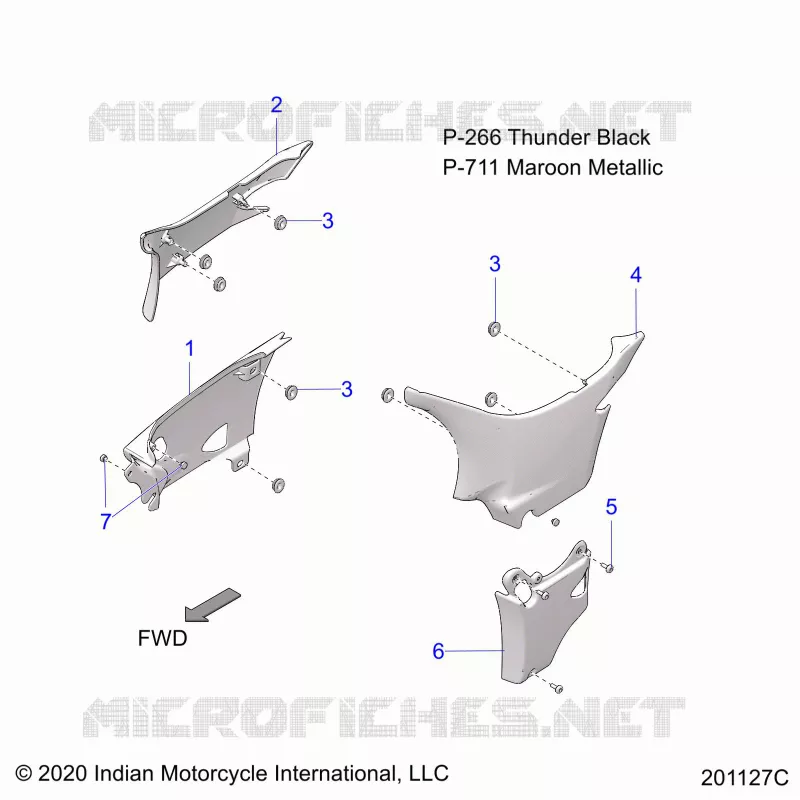 CACHE LATERALS - N21THAAA ALL OPTIONS (201127C) Polaris INDIAN MOTORCYCLE 1800 2021 SPRINGFIELD 111  SPRINGFIELD 111