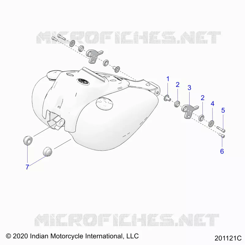 SYSTÃˆME D'ALIMENTATION, FUEL TANK MOUNTING - N21THAAA ALL OPTIONS (201121C) Polaris INDIAN MOTORCYCLE 1800 2021 SPRINGFIELD 111  SPRINGFIELD 111