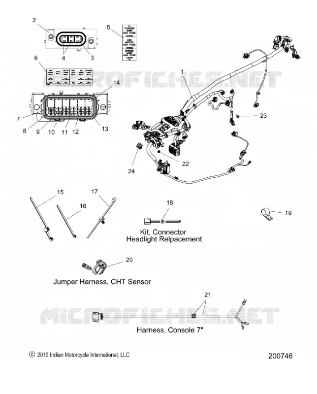 ELECTRICITE, WIRE HARNESS - N20TCDBB ALL OPTIONS (200746) Polaris INDIAN MOTORCYCLE 1900 2020 CHIEFTAIN DARK HORSE  CHIEFTAIN DARK HORSE
