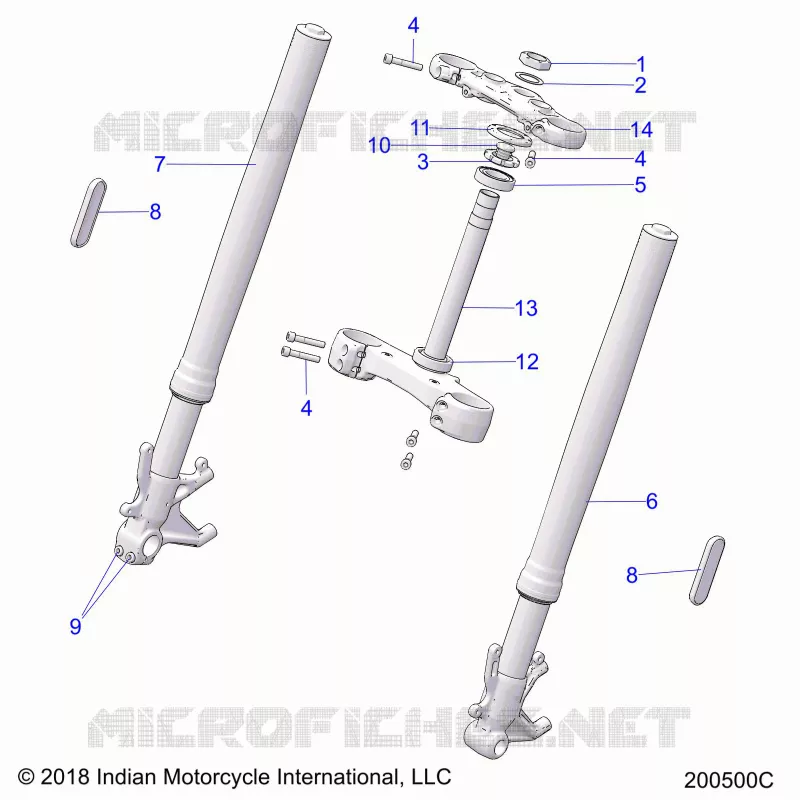 DIRECTION, FRONT FORKS - N20RTT22 (200500C) Polaris INDIAN MOTORCYCLE 1200 2020 FTR 1200 RALLY  FTR 1200 RALLY