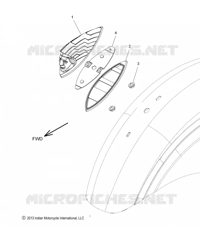 ELECTRICITE, LIGHT, HEADDRESS - N19THAAA ALL OPTIONS (49INDIANSIGNAL14BNT) Polaris INDIAN MOTORCYCLE 1800 2019 SPRINGFIELD  SPRINGFIELD